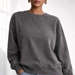 NEW Elwood Oversized Core Crewneck Sweatshirt Vintage Grey Size L